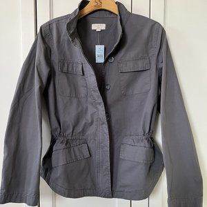 LOFT Gray Cotton Lightweight Jacket NWT--Petite Large